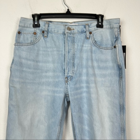 Re/Done 90s High Rise Loose Jeans Bleach Destroy Light Wash Denim Size 30 NWT - Picture 4 of 13